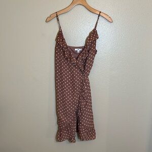 BP Pink Polka Dot Wrap Mini Dress
